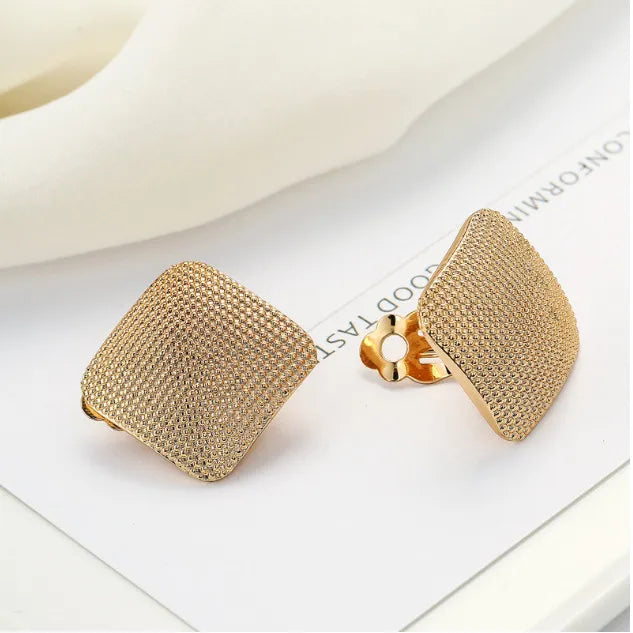 Lovely girl square clip on Earrings