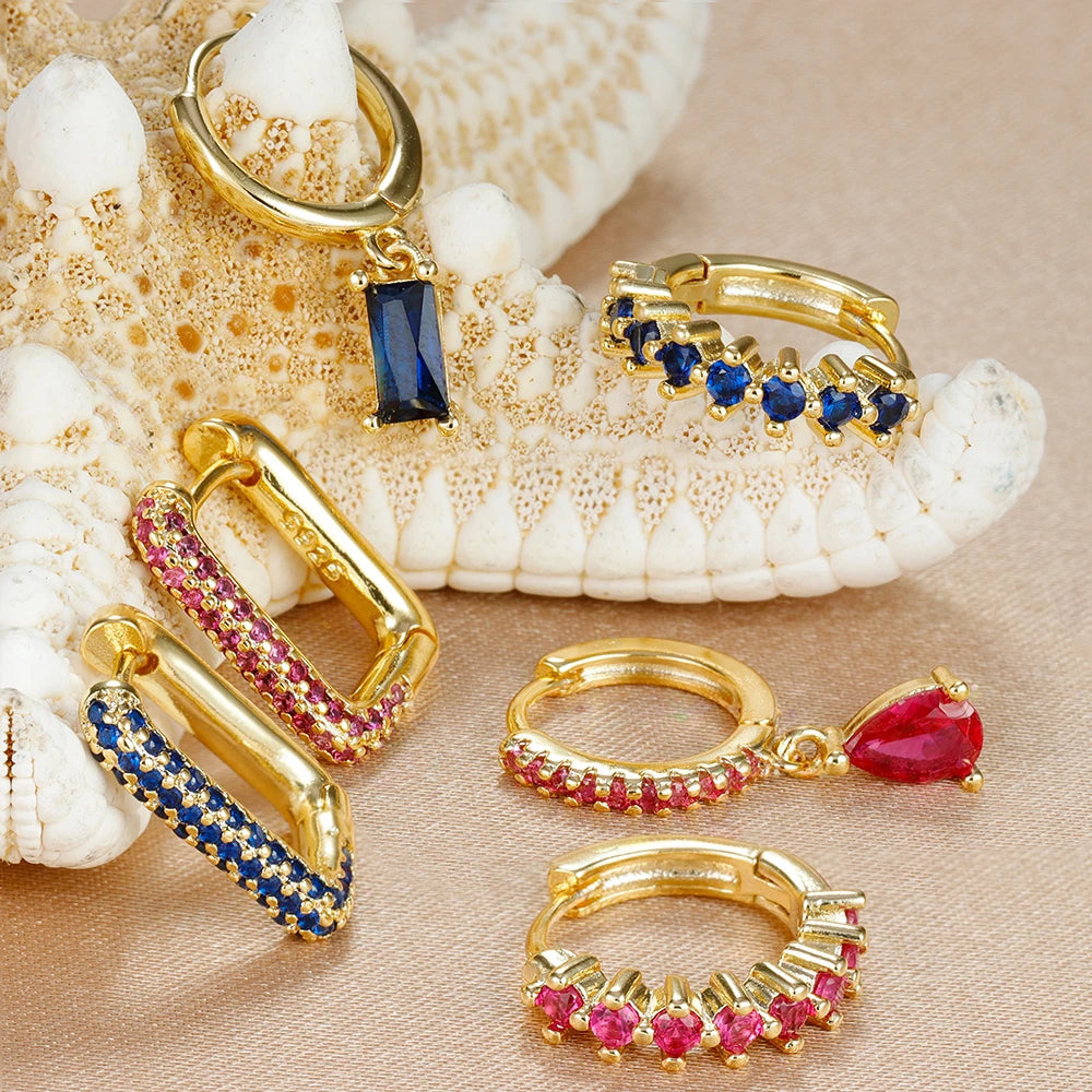 3PCS Fashion Cubic Zirconia Water Drop Pendant Earring Set