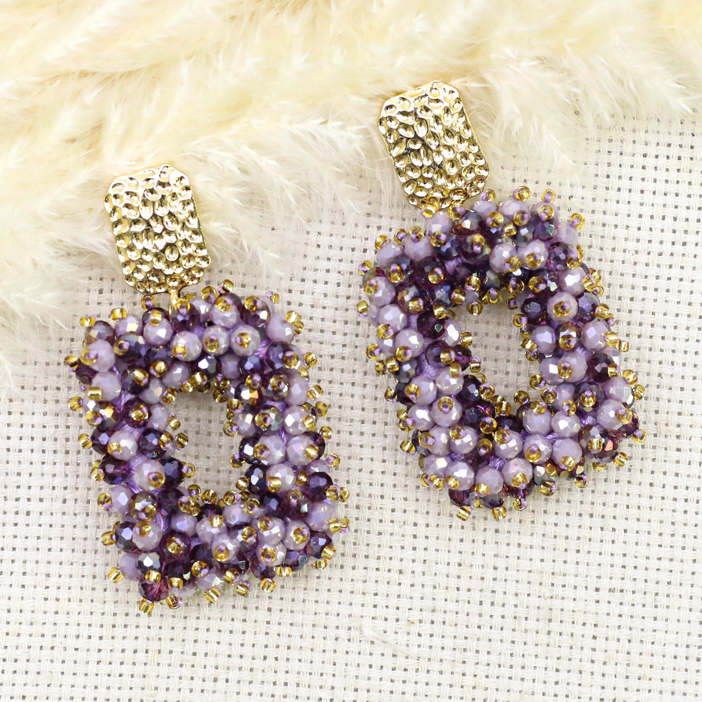 Square Crystal Drop Earrings