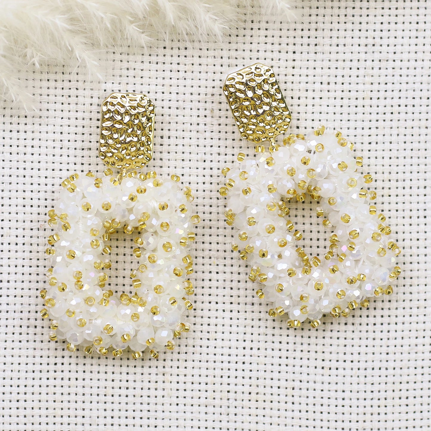 Square Crystal Drop Earrings