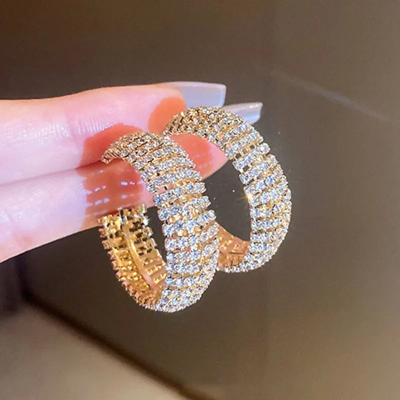 Uilz Circle Shape Zirconia Earrings - Fanci Goddess