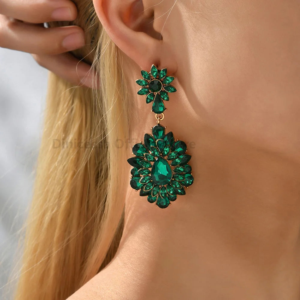 Teardrop Vintage Chandelier Crystal Earrings