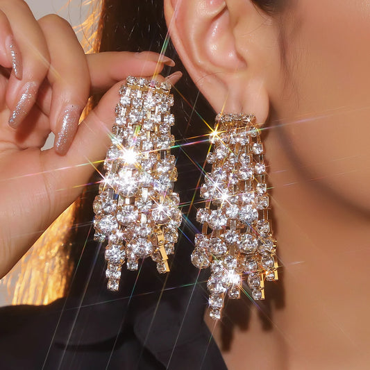Sparking Tassel Rhinestone Earrings