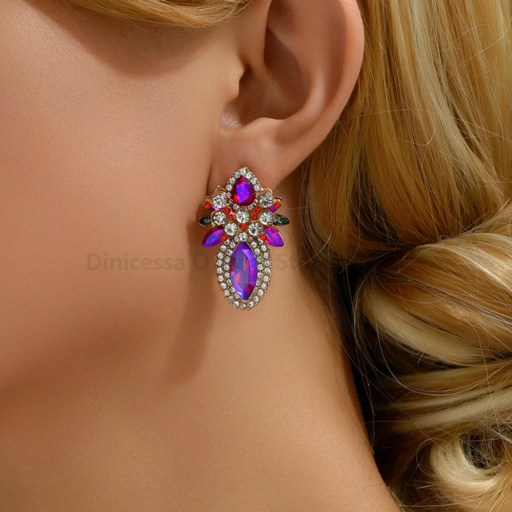 Elegant Glass Stud Earrings