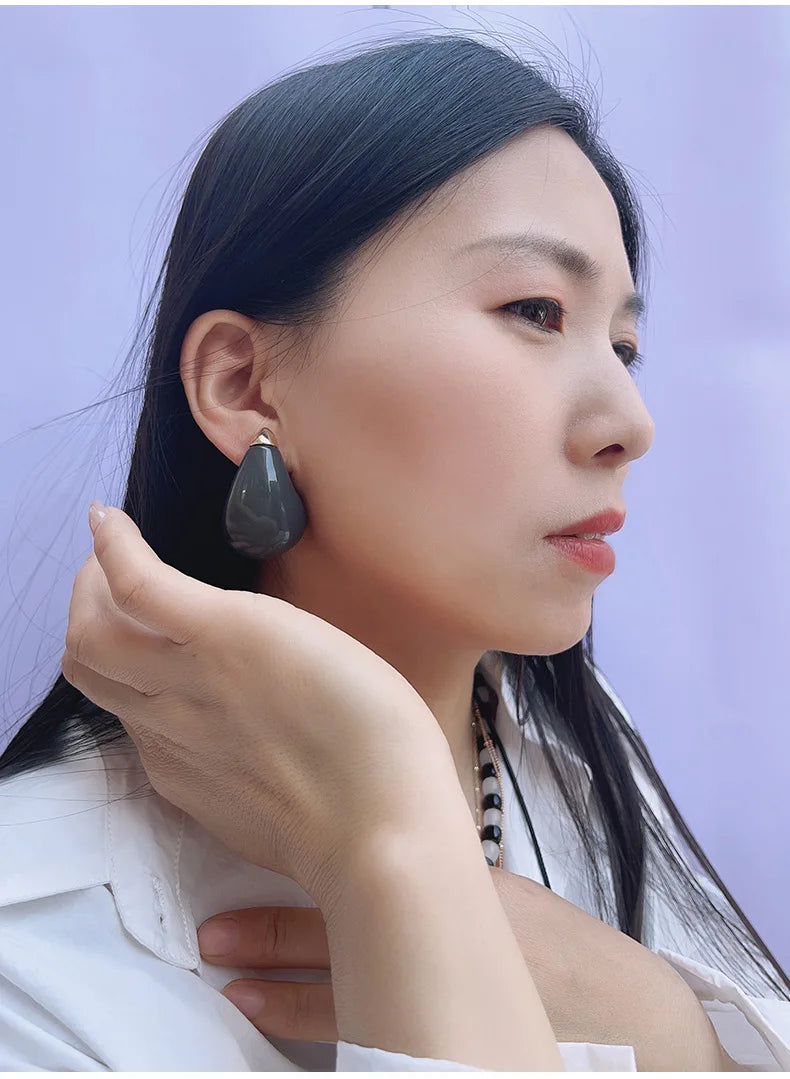 Transparent Clear Resin Copper Ball Earrings - Fanci Goddess