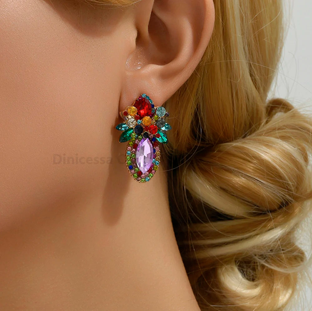 Elegant Glass Stud Earrings