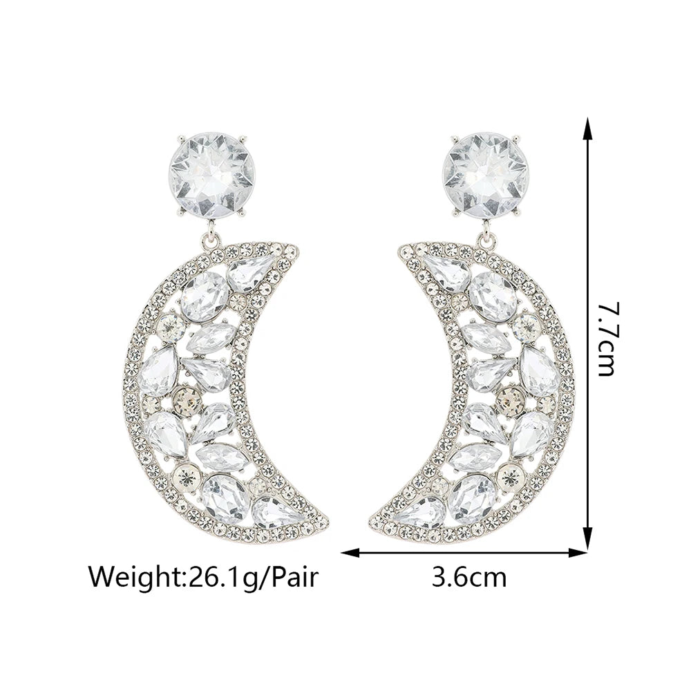Elegant Moon Dangle Drop Earrings