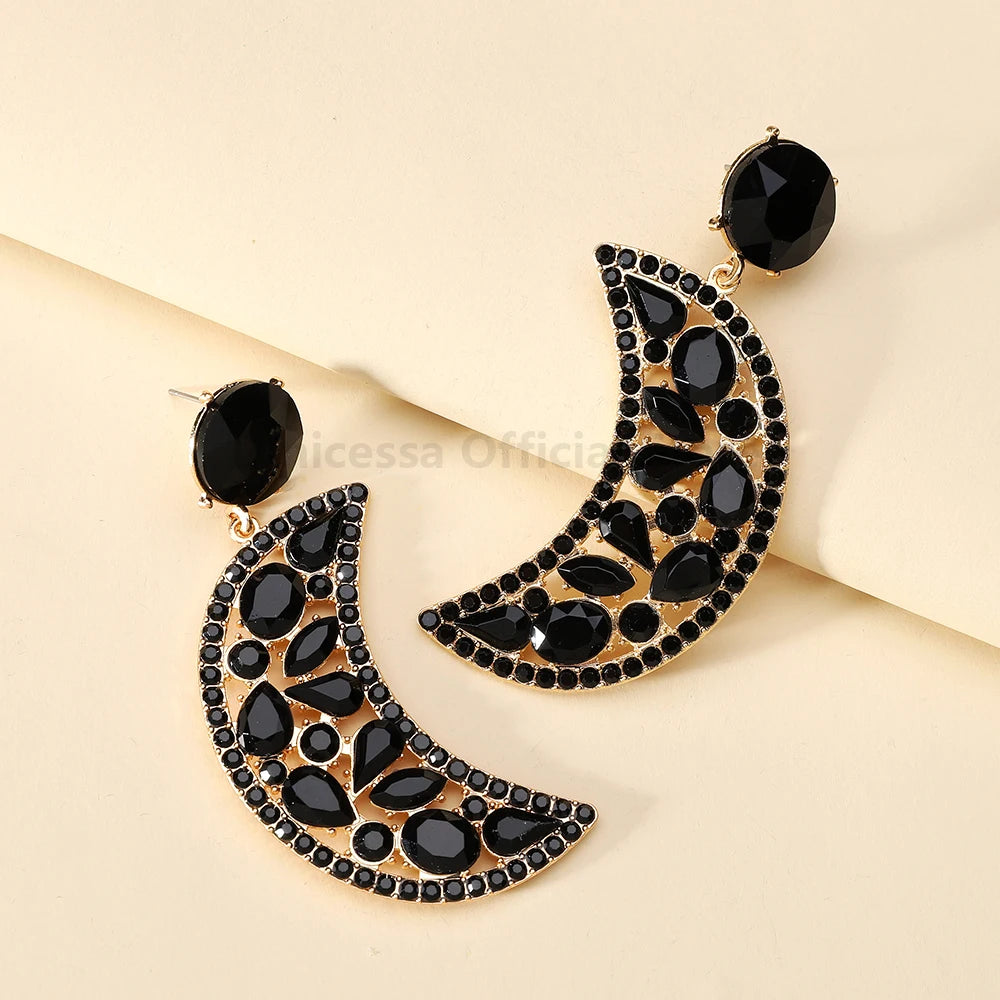 Elegant Moon Dangle Drop Earrings