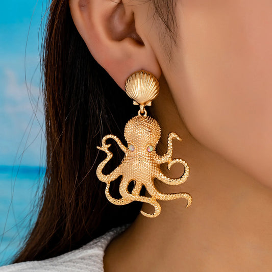 Octopus Exaggerated Ocean Earrings