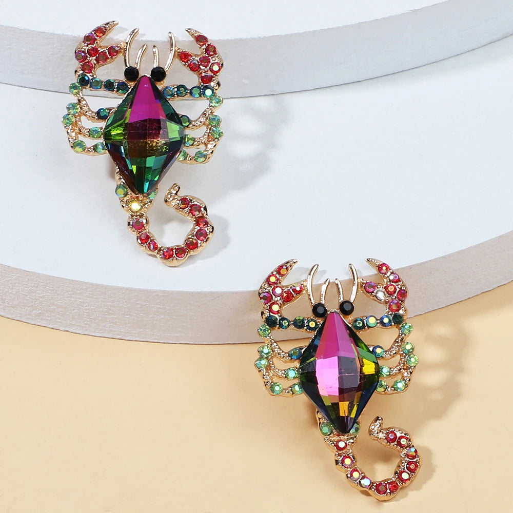 Multicolor Animal Scorpion Geometric Glass Stud Earring - Fanci Goddess