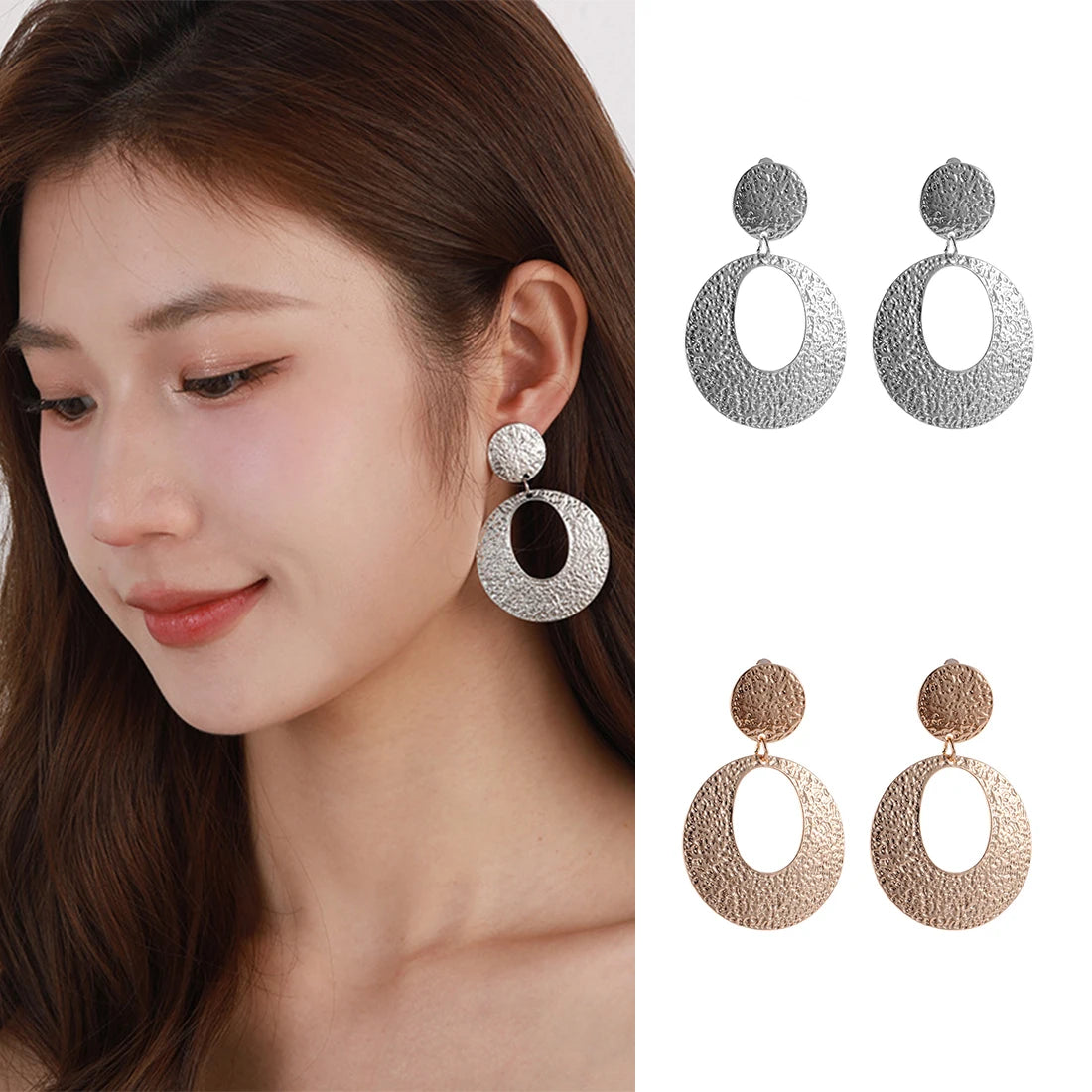 Clip on Hoop Metal No Piercing Earrings - Fanci Goddess