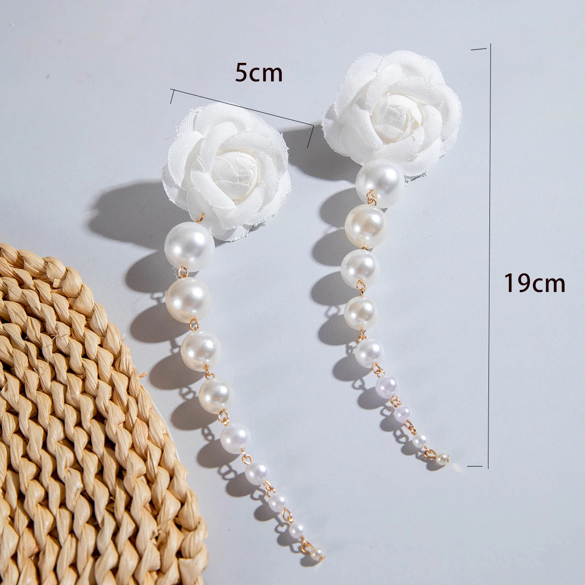 Tocona Pretty Big Rose Flowers Drop Earrings
