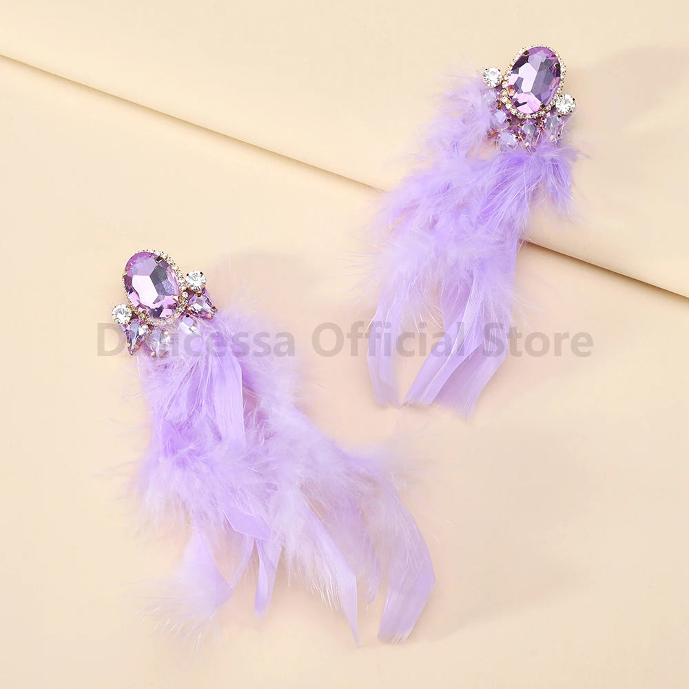Charm Elegant Cute Feather Tassel Earrings