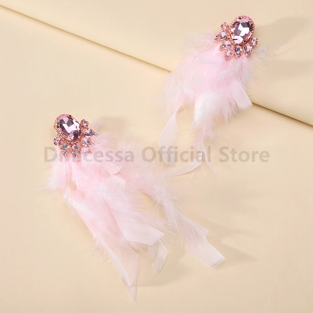 Charm Elegant Cute Feather Tassel Earrings