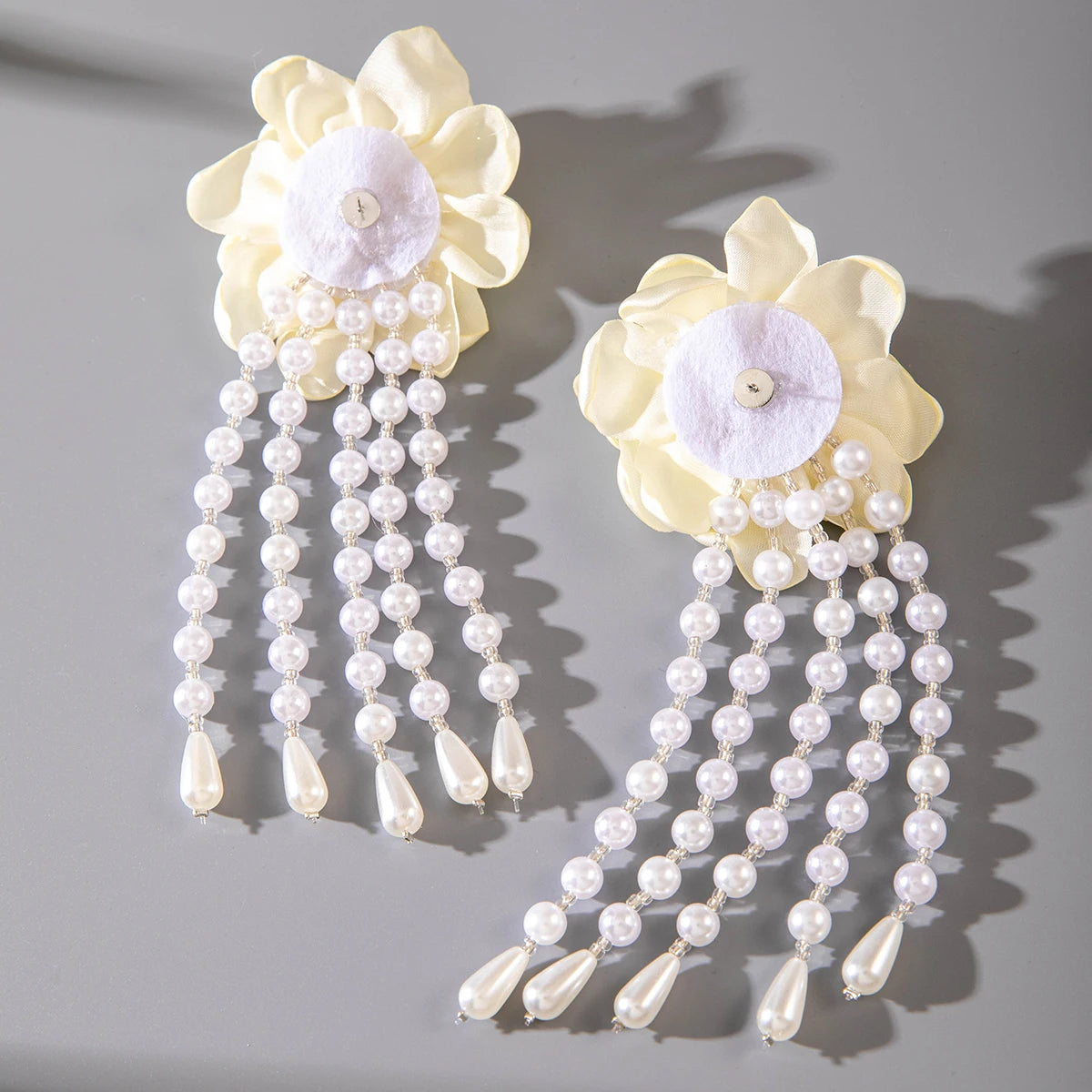 Tocona Pretty Big Rose Flowers Drop Earrings