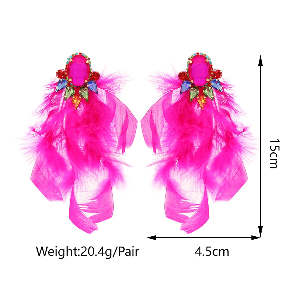 Charm Elegant Cute Feather Tassel Earrings