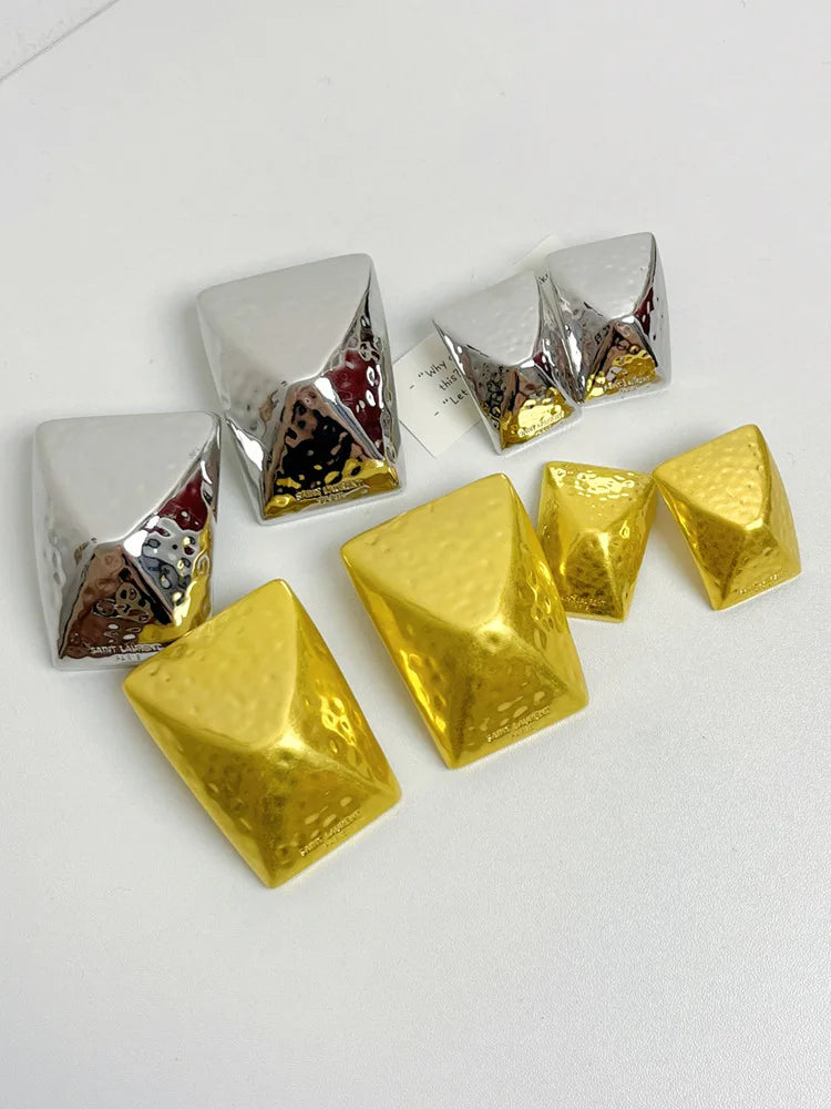 Stainless Steal Geometric Square Hollow Retro Earrings - Fanci Goddess