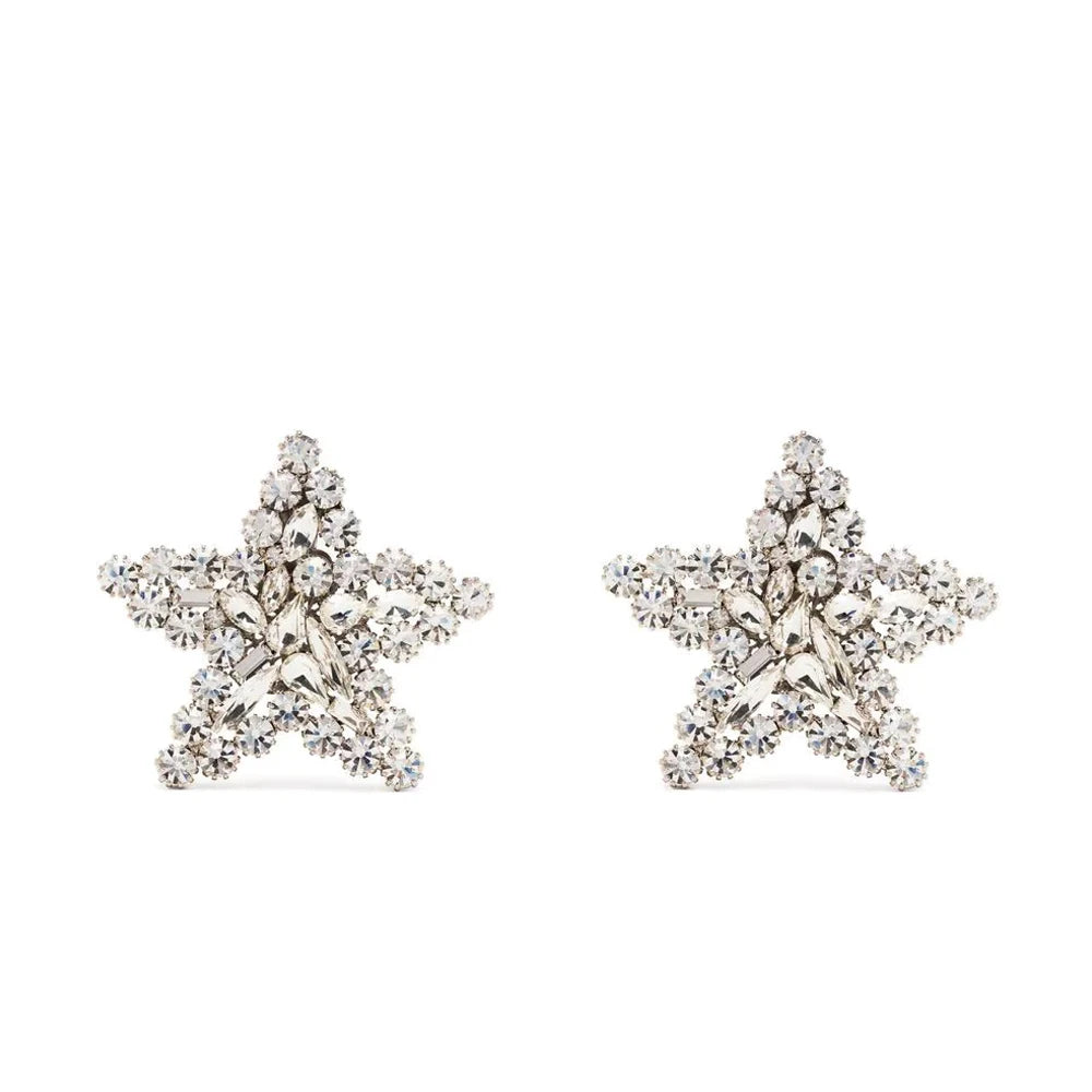Rhinestone Star Clip on Cuff Earrings