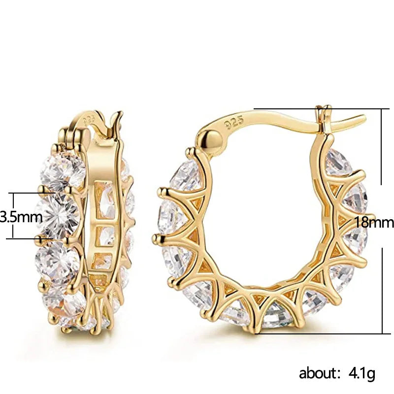 Uilz Circle Shape Zirconia Earrings