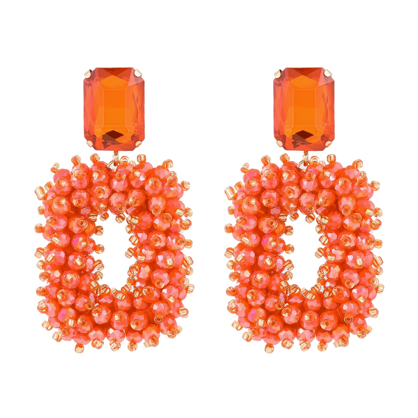 Square Crystal Drop Earrings