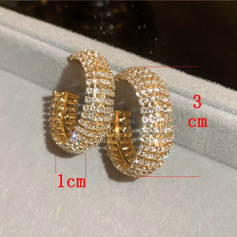 Uilz Circle Shape Zirconia Earrings