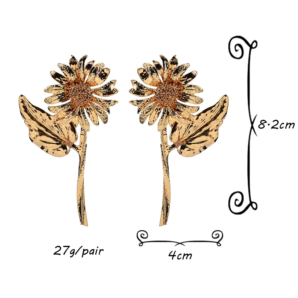 Plant Flower Drop Earrings