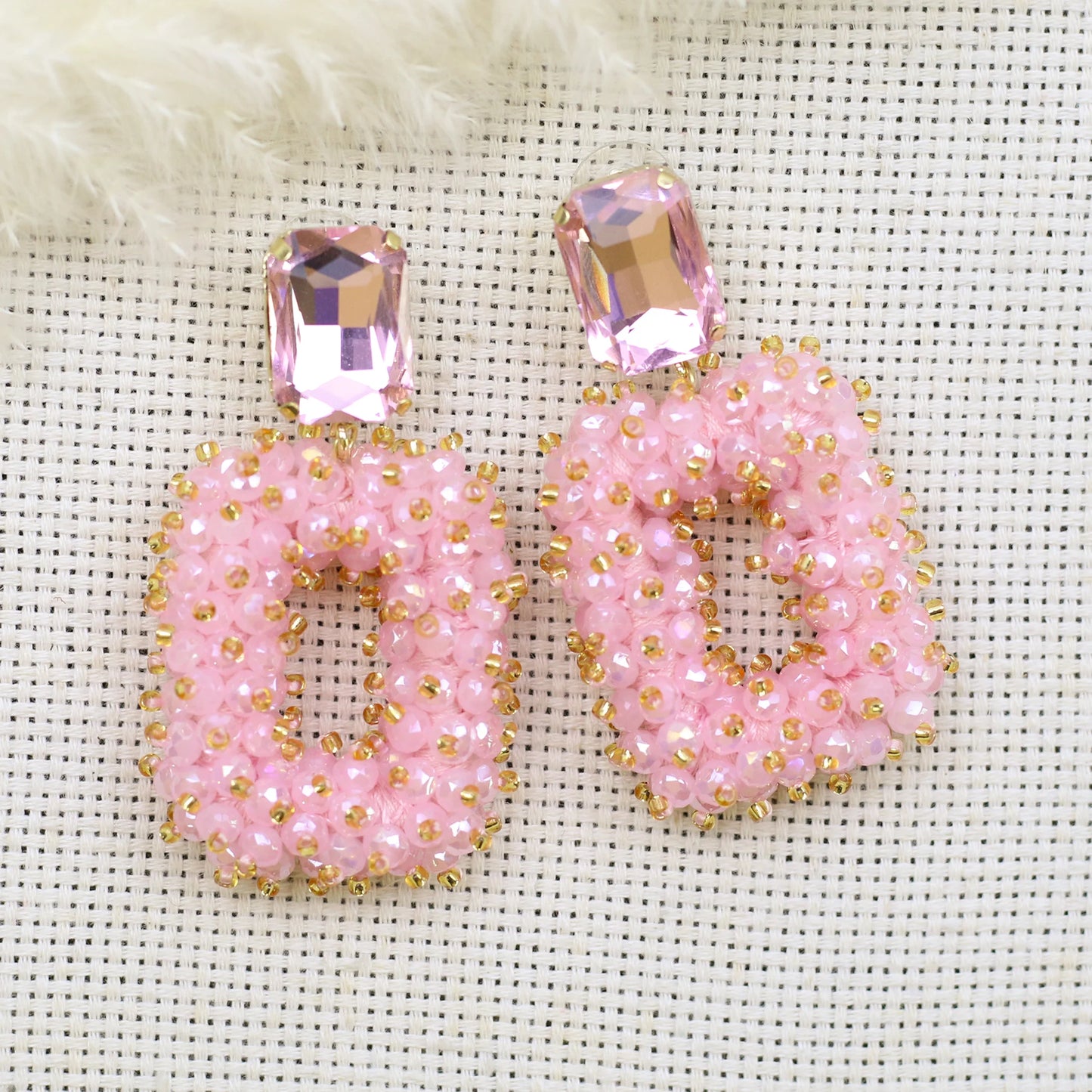 Square Crystal Drop Earrings