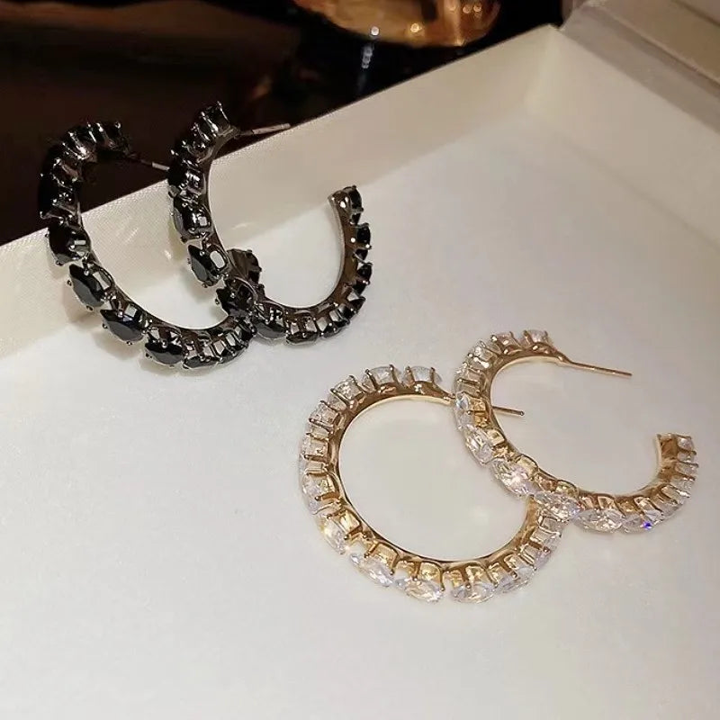 Uilz Circle Shape Zirconia Earrings - Fanci Goddess