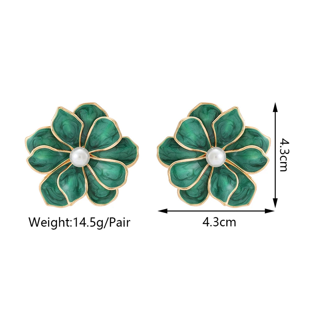 Charming Enamel Metal Flower Earrings - Fanci Goddess