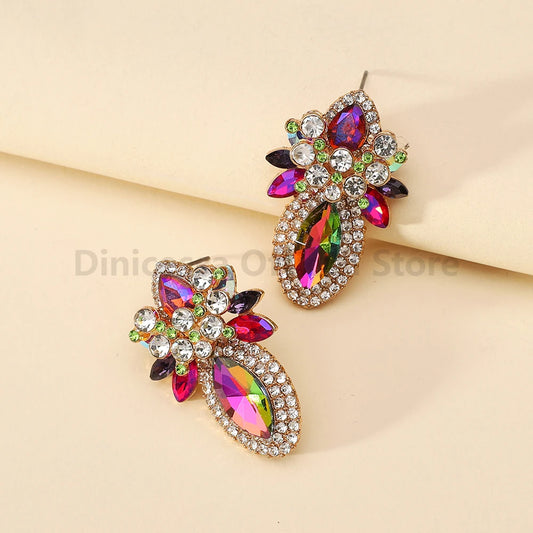 Elegant Glass Stud Earrings
