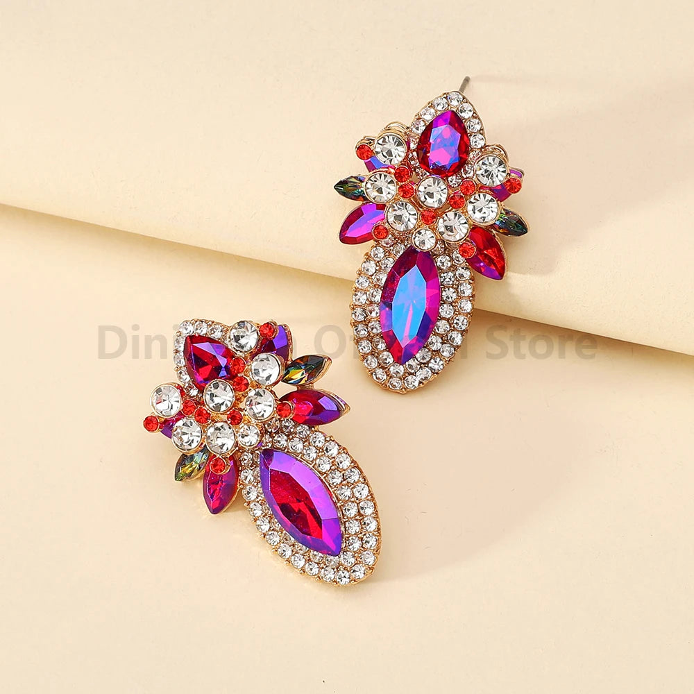 Elegant Glass Stud Earrings