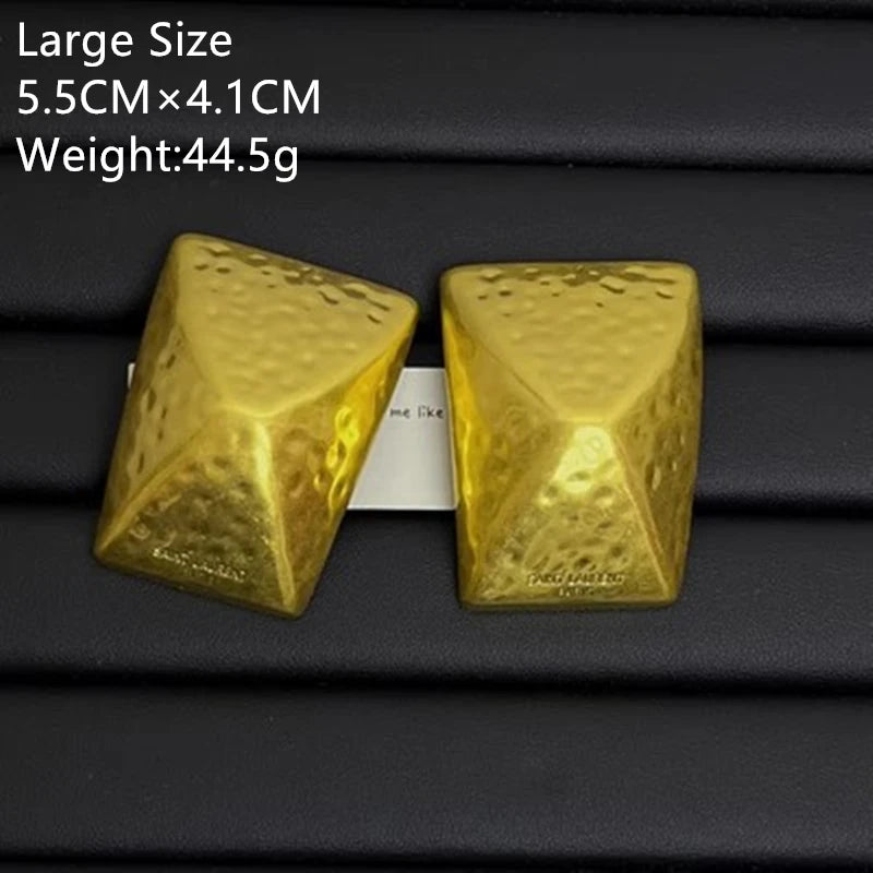 Stainless Steal Geometric Square Hollow Retro Earrings