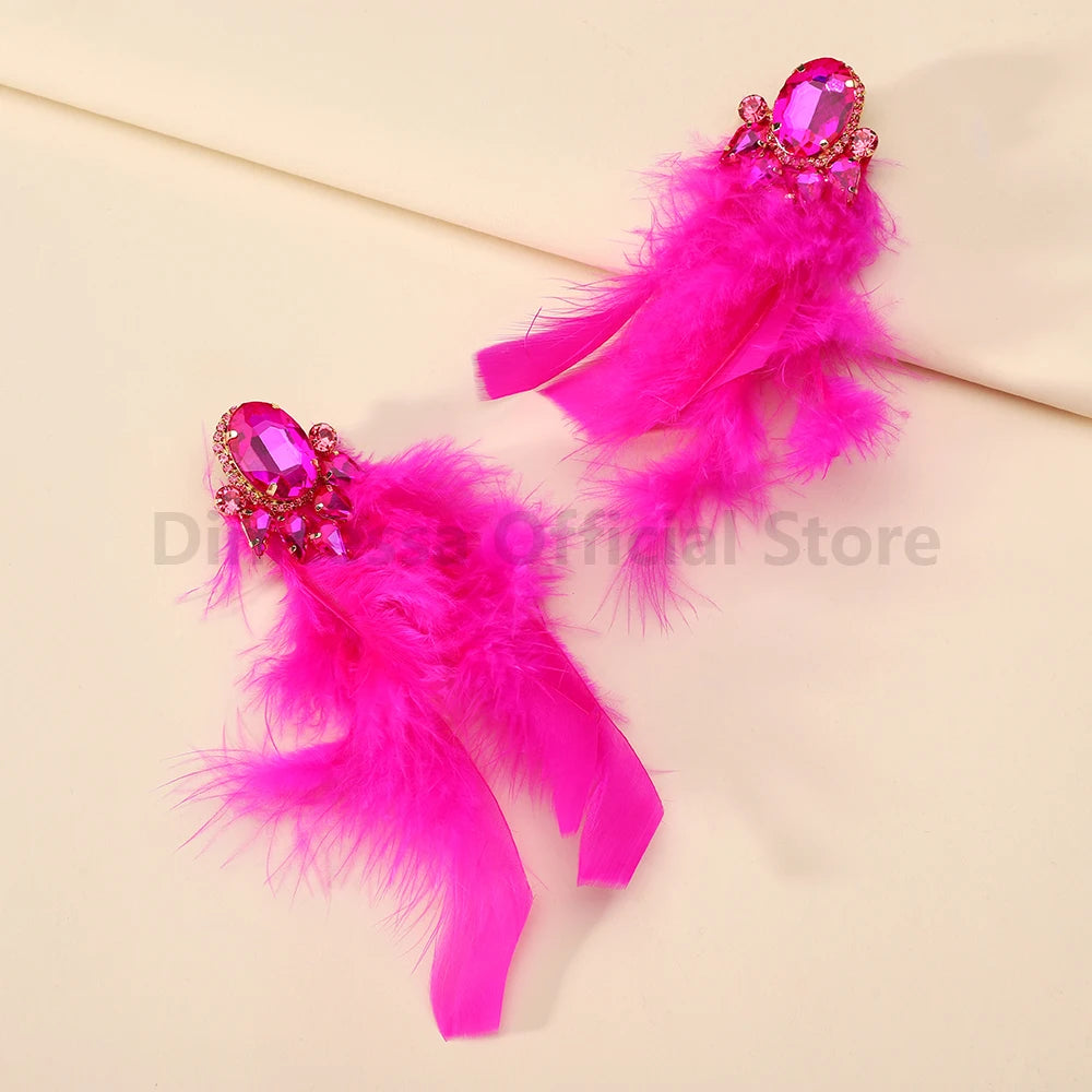 Charm Elegant Cute Feather Tassel Earrings