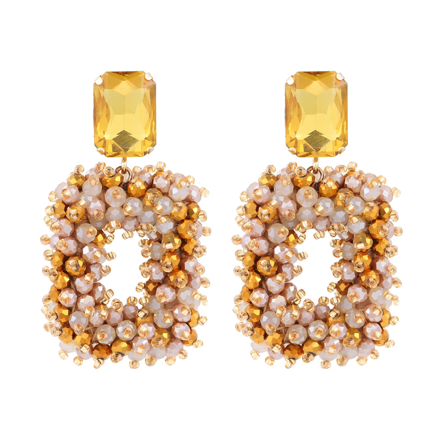 Square Crystal Drop Earrings