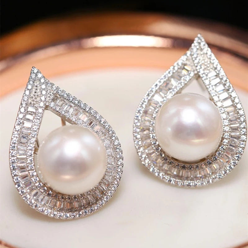 Gorgeous Pear Shape pearl Stud Earrings
