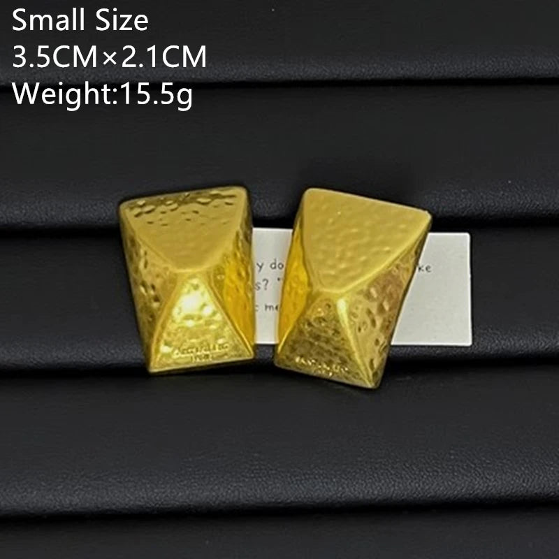 Stainless Steal Geometric Square Hollow Retro Earrings