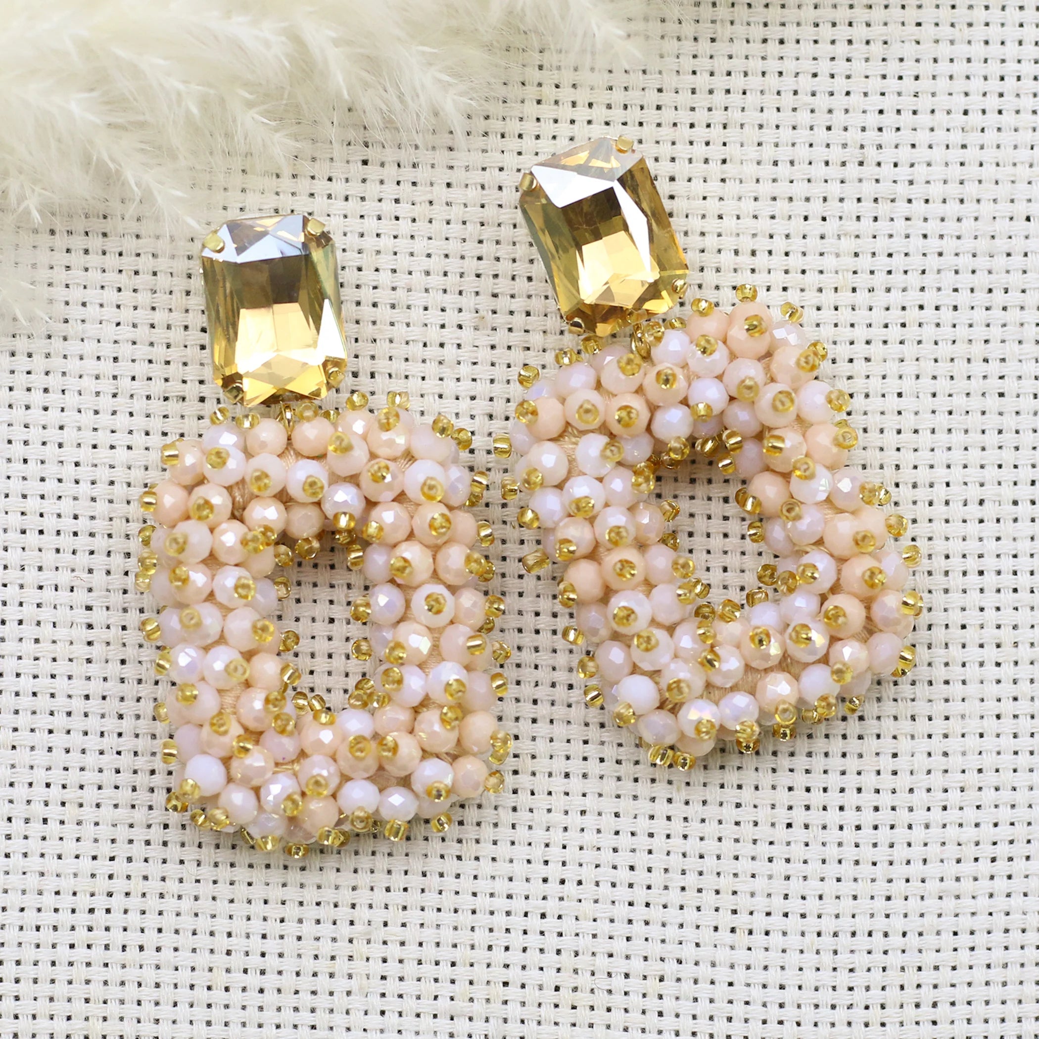 Square Crystal Drop Earrings - Fanci Goddess