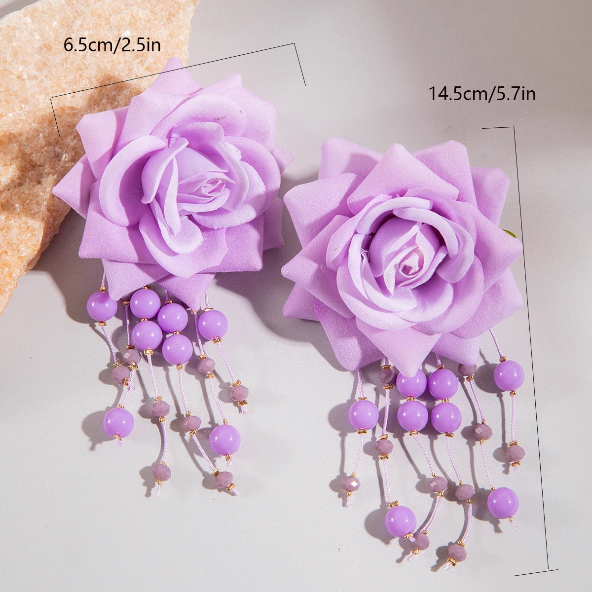 Fanci Multicolor Rose Flower Earrings