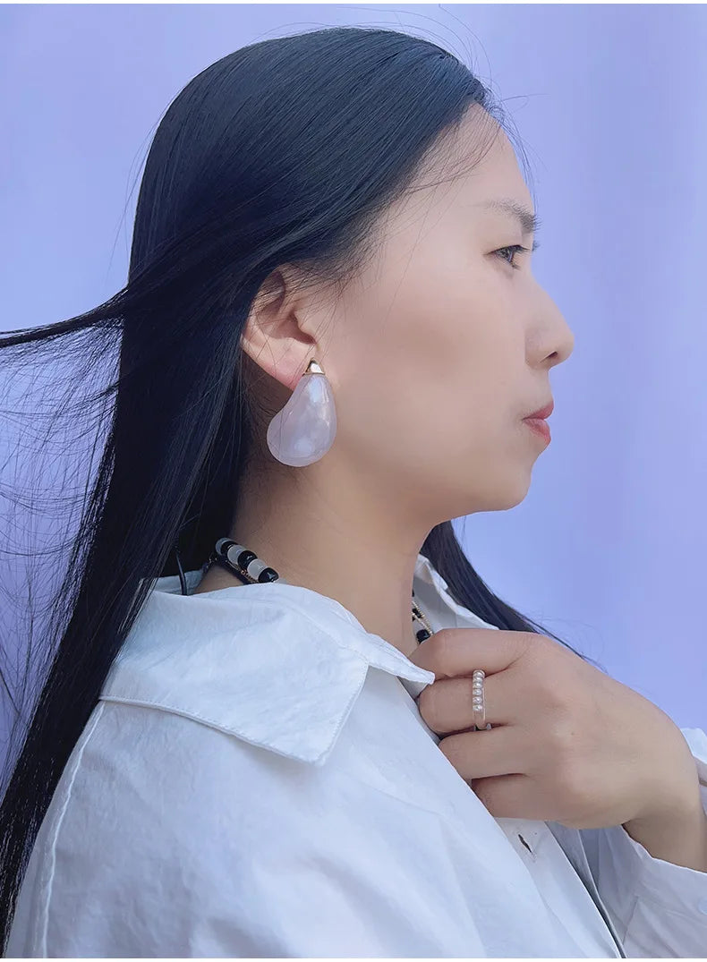 Transparent Clear Resin Copper Ball Earrings - Fanci Goddess