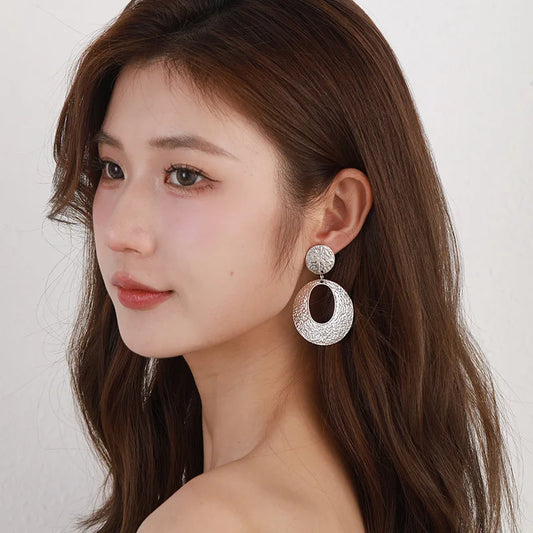 Clip on Hoop Metal  No Piercing Earrings