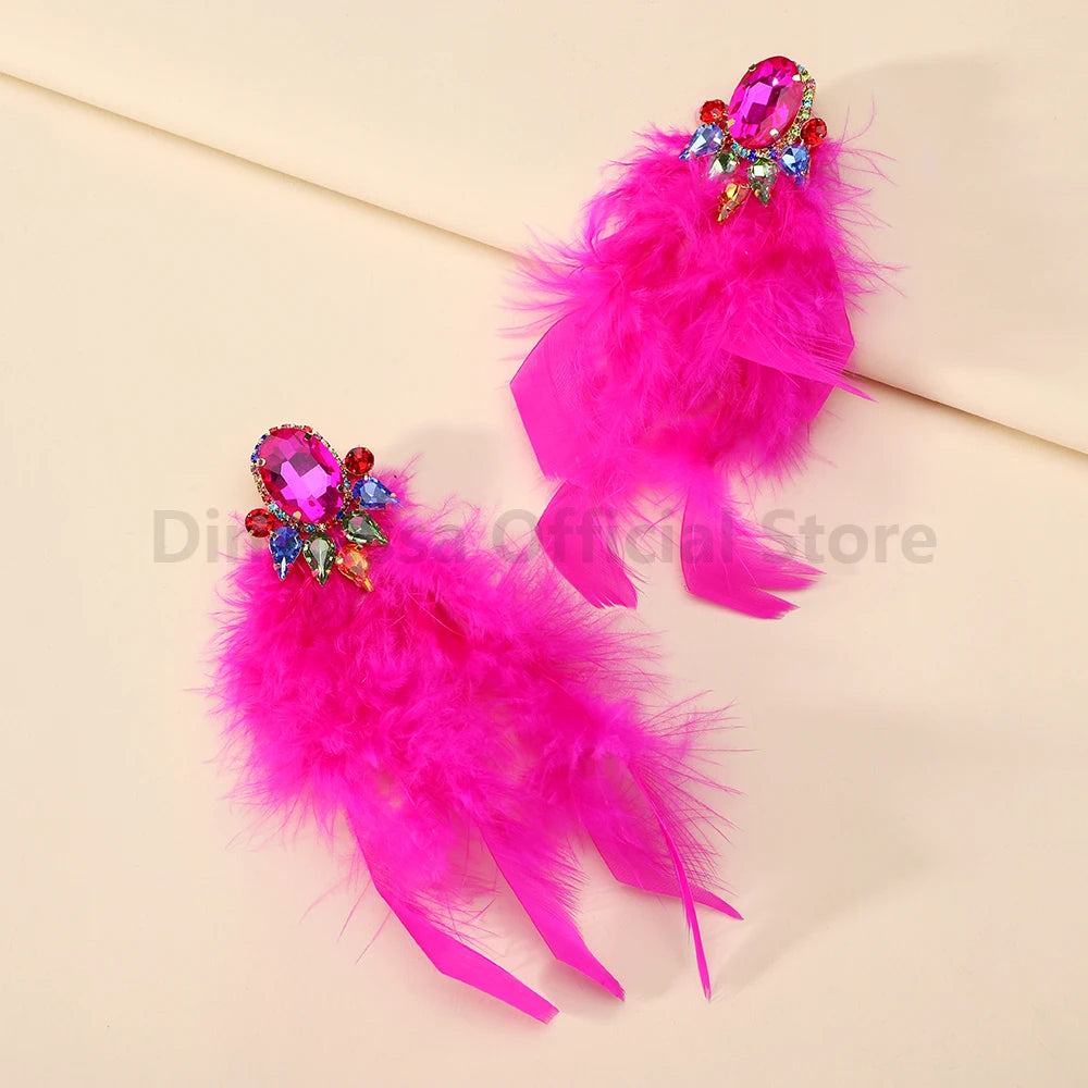 Charm Elegant Cute Feather Tassel Earrings