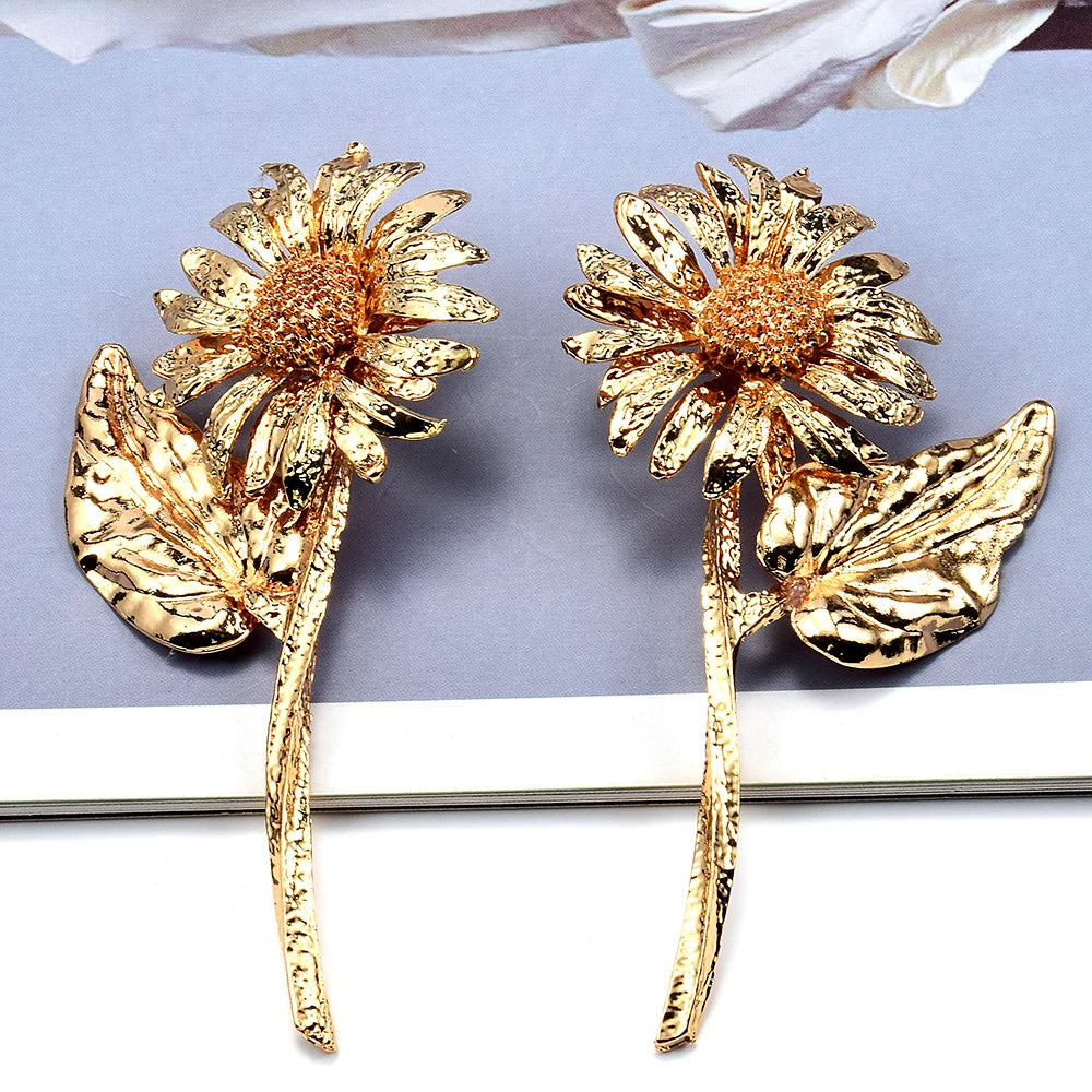Plant Flower Drop Earrings - Fanci Goddess