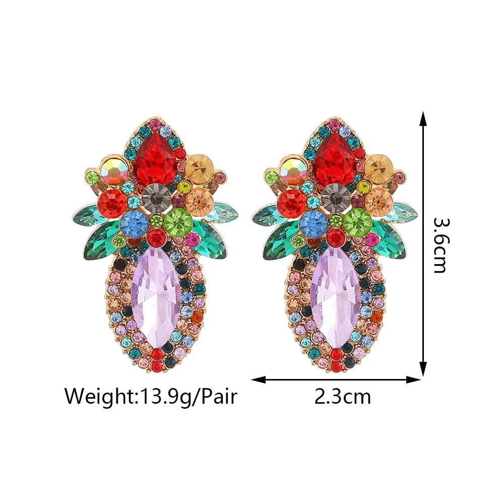 Elegant Glass Stud Earrings