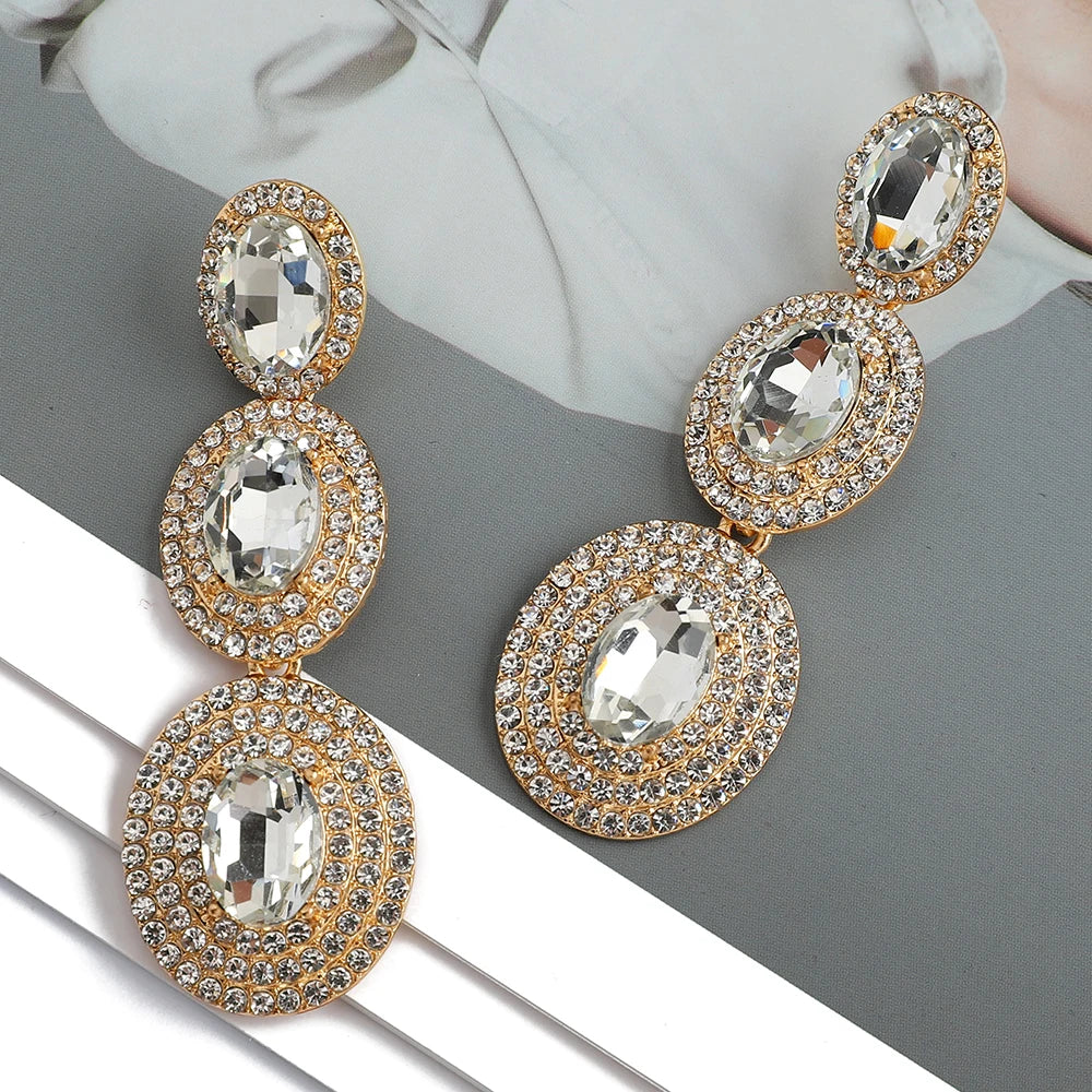 Elegant Full Crystal Dangle Earring - Fanci Goddess