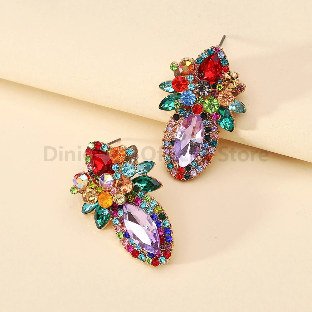 Elegant Glass Stud Earrings