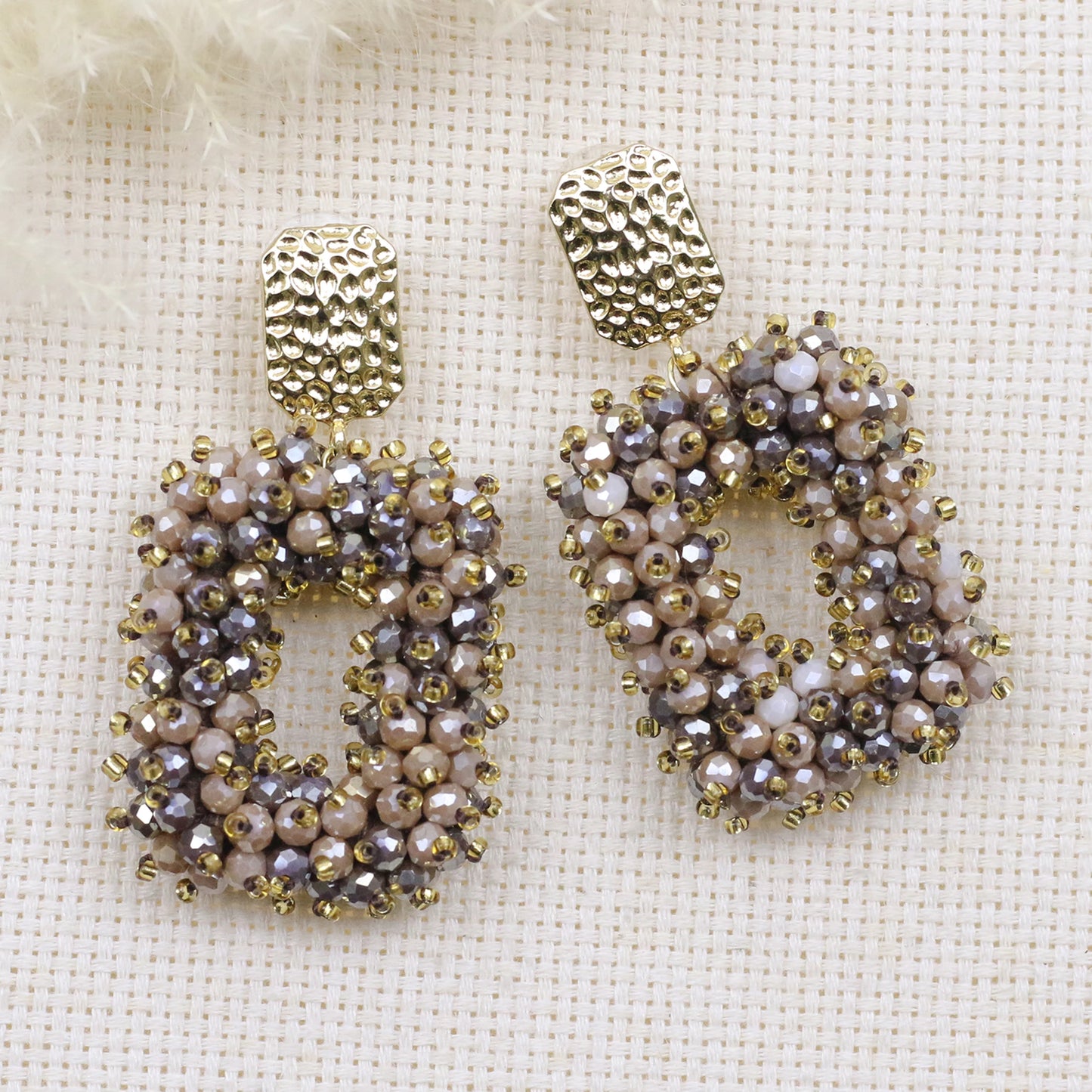 Square Crystal Drop Earrings