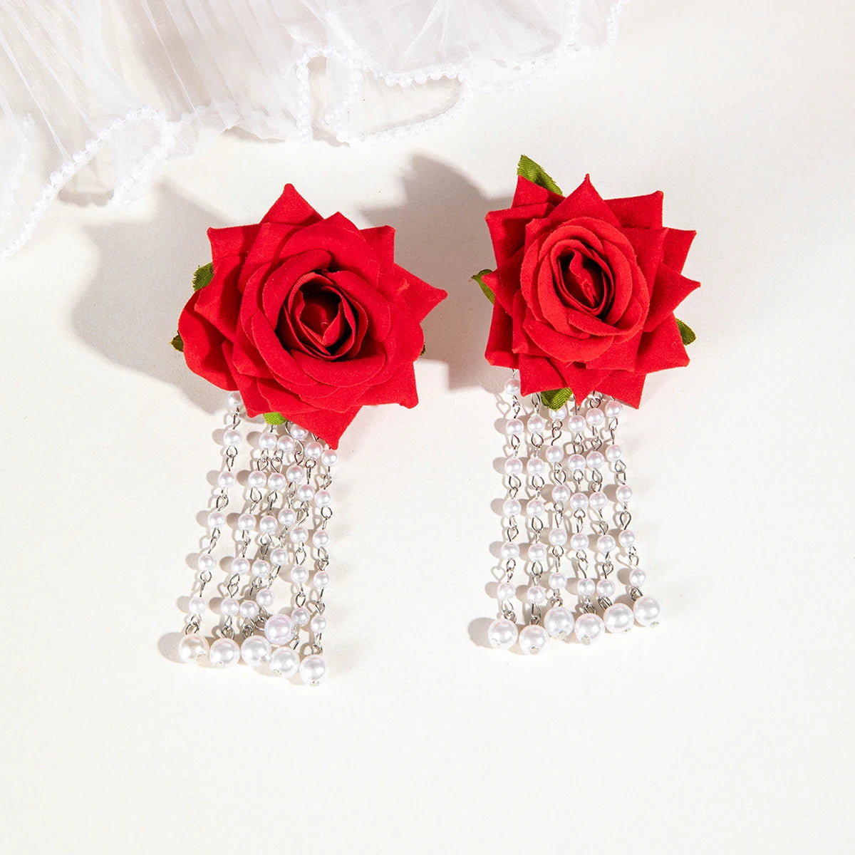 Fanci Multicolor Rose Flower Earrings