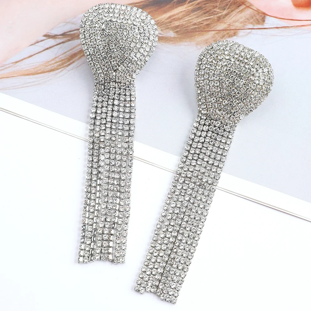 Charm Heart Shiny Rhinestone Earrings - Fanci Goddess