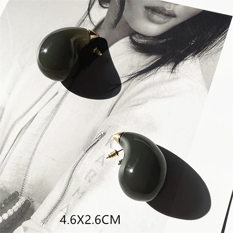 Transparent Clear Resin Copper Ball Earrings