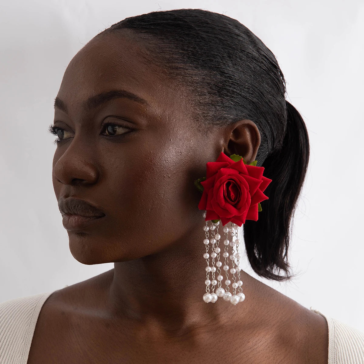 Fanci Multicolor Rose Flower Earrings